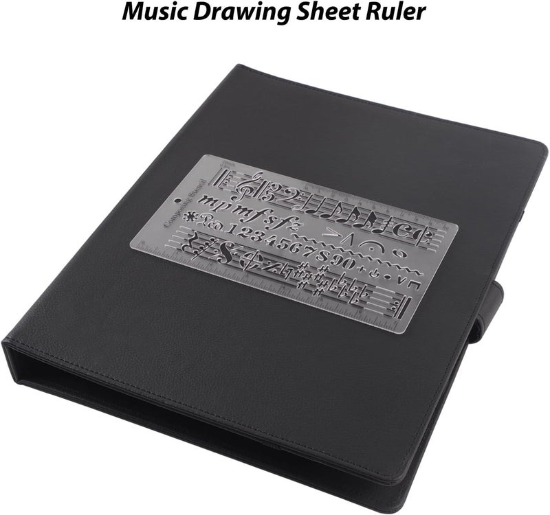 QXBER Composer Template Sheet Music Drawing Sheet Ruler Dual Scales Curve Ruler PP Transparent Silk Screen Printing Music Symbol Manuscript Tool Ruler for Composers and Music Enthusiasts - Image 2